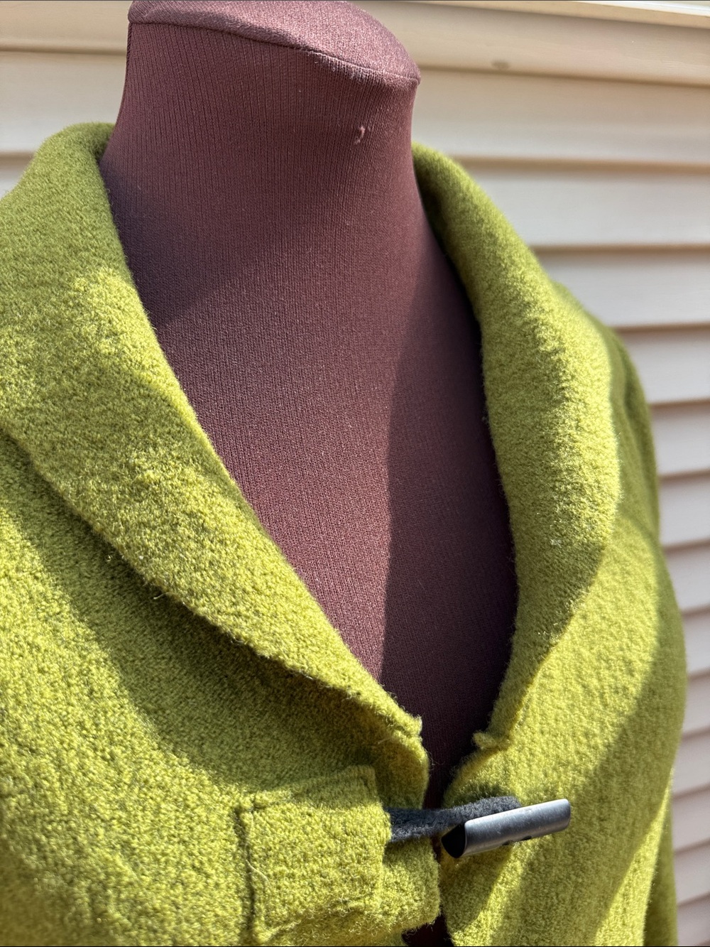 Eva Tralala Paris chartreuse 100% boiled wool toggle French style jacket Size S - Picture 5 of 14